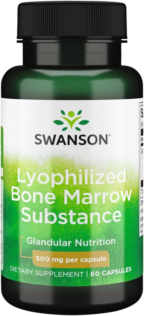 Swanson Syrové lyofilizované kostní marrow Substance 500 miligramů 60 Kapsle