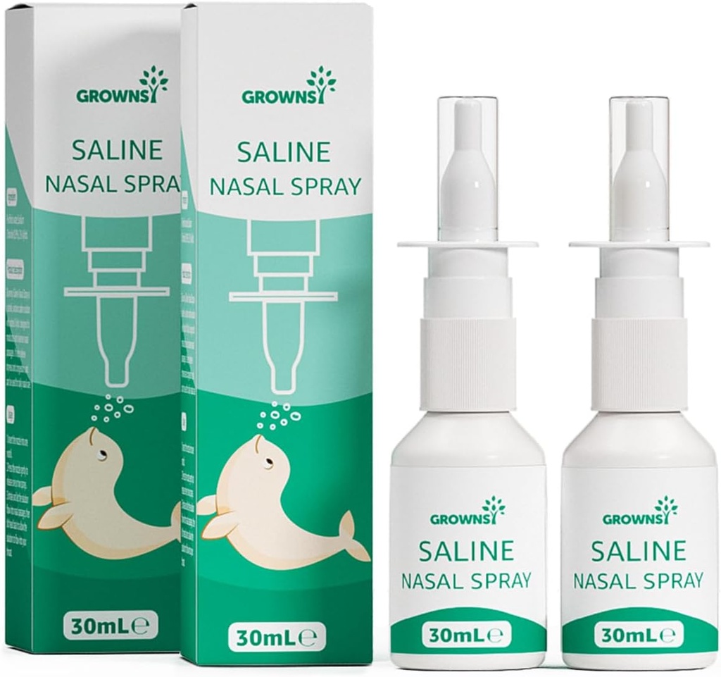 GROWNSY Baby Saline Nasal Spray, 2 PCS Natural Nasal Spray s Xylitol, Non-Alkoholik, Okamžitá úleva Nasal zácpy a denní péče