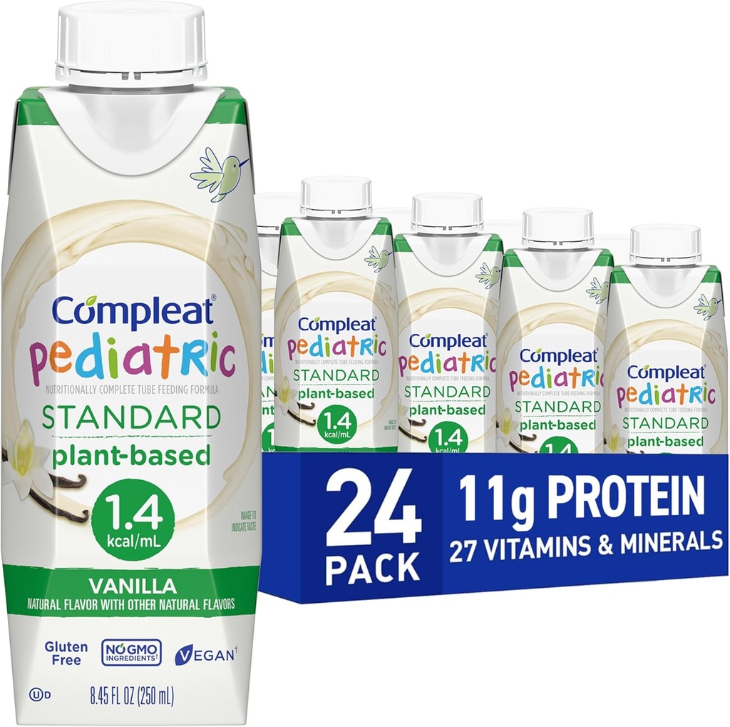 Kompletní pediatrický standard 1.4ml, na bázi rostlin Nutričně Kompletní Shake, Trubka Krmiva Formule, Vanilla Flavor, 24 Pack