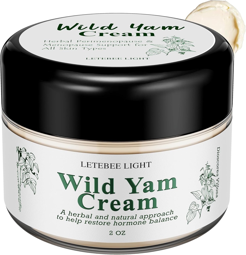 Wild Yam krém pro hormonální rovnováhu: Přírodní vzorec pro horké záblesky noční poty - Estrogen Progesterone zdarma 2 OZ