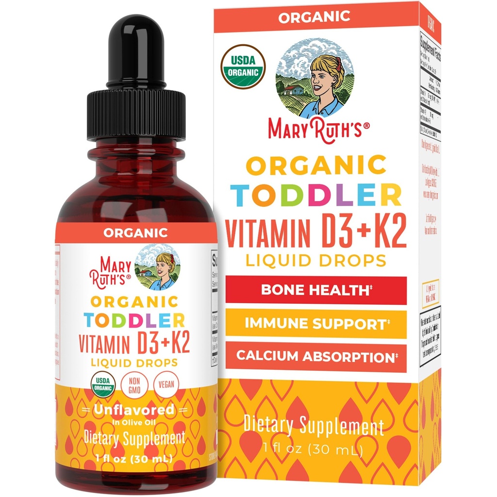 MaryRuth Organics Vitamin D3 PHARMAN124; Vitamin K2 PHARMAN124; Vitamin D3 K2 Drops PHARMAN124; K2 D3 vitaminový kapalinový dodatek pro Toddlers PHARMAN124; Dětský dodatek pro absorpci vápníku Silné kosti 124; Vegan Gluten Free Grena124; 1 Fl Oz