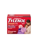 Dětské tylenol Žvýkačky se 160 mg acetaminofenu, Reliever bolesti a horečnatý reduktor pro dětské chladné + chřipkové příznaky, bolest hlavy, závrať a bolest zubů, Aspirin- Free, Grape Flavor, 24 ct