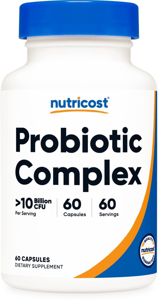 Nutricost Probiotický komplex (10 miliard CFU) 60 Kapsle - Acidophilus Plus 9 Ostatní Probiotika, Non- GMO, Gluten Volný dodatek
