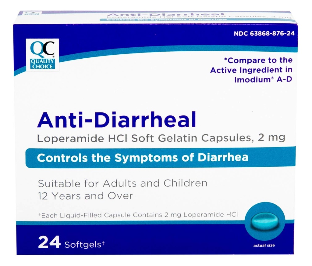 Quality Choice Loperamid 2mg Anti- Diarrheal 24 Count Softgel