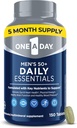 Jeden den mužský multivitamin 50 + denně Essentials 124; Multivitamin pro muže 50 Plus podporuje imunitní zdraví, zdravé funkce mozku a fyzickou energii 124; Vitamíny pro muže s vitamínem C & zinek, 150 Počet