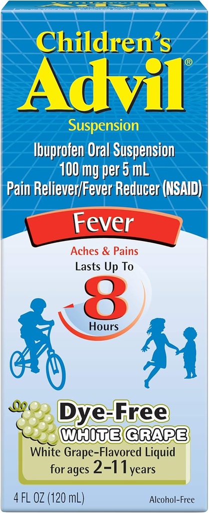 Advil Children 's Suspension Sugar Free, Barvivo Free, Berry 4 oz (Balení po 2)