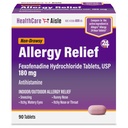 HealthCareAIsle Alergics Relief - Fexofenadine Hydrochloride Tablety USP, 180 mg, 90 Tablety, Alergie Medikace, Non- Drowsy 24- Hodinové Relief