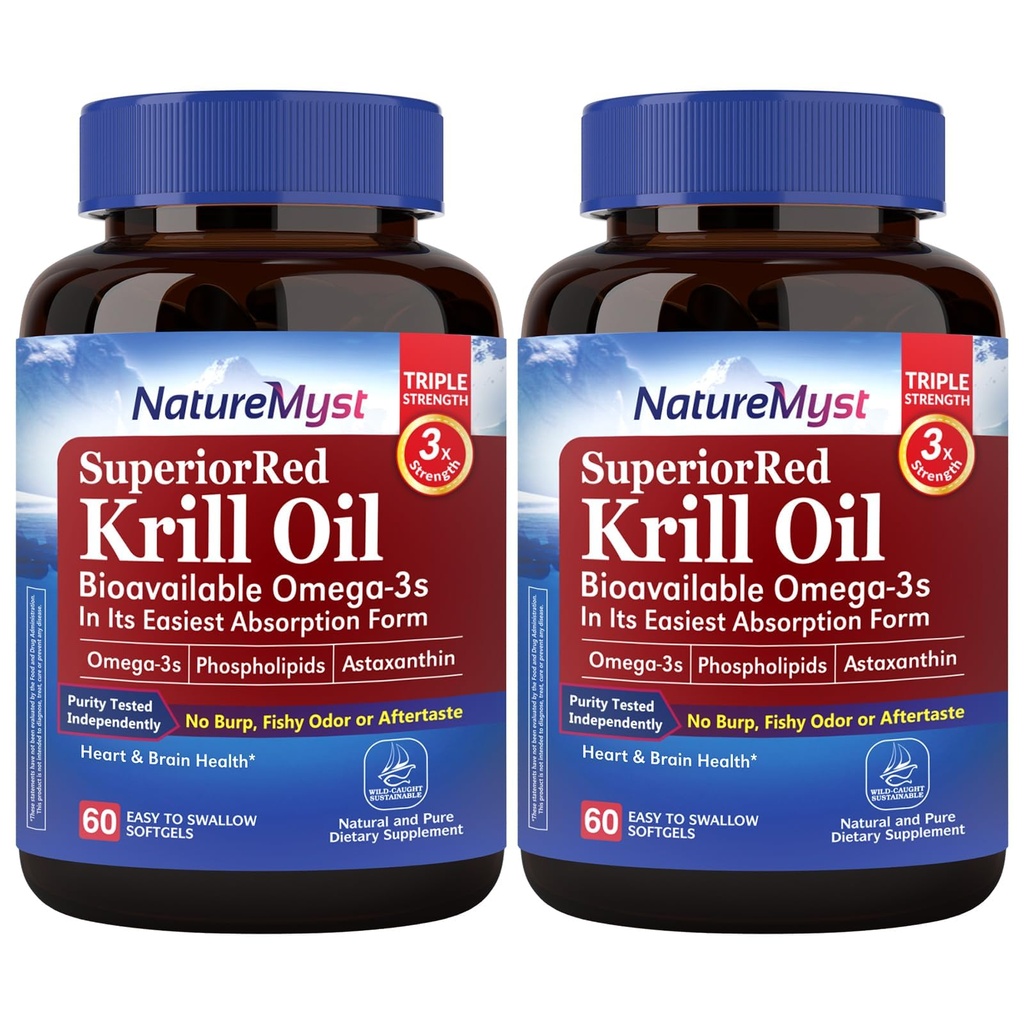 Antarktida Krill Oil 1000 mg Softgels, Krill Oil Omega-3s, EPA, DHA, Astaxanthin & Fosfolipidy, Heart Health, 120 Softgels, Non- GMO, No Gluten, Made in USA