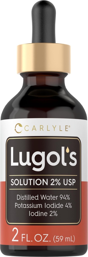 Carlyle Lugols Jod 2 Procent 2 fl oz cr124; Jodid draselný a Jod roztok 2% kapalné kapky