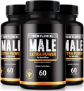 (3 Pack) New Flow XL Kapsle pro muže, NewFlow XL mužské pilulky, Všechny přírodní vzorec pro svalovou hmotu a maximální výkon, Oficiální NewFlowXL Recenze (180 Kapsle)
