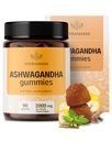 HERBAMAMA Ashwagandha Gummies - 2000mg Pure Ashwagandha Root with Black Pepper for Calm & Mood Support - Vegan, Non- GMO Calming doplňky pro dospělé - 90 Pectin- based Banana- Ochucené Žvýkačky