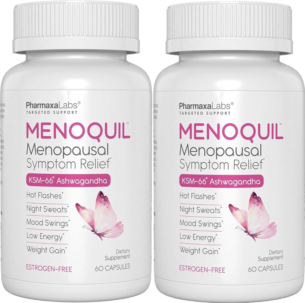 Menopauzální síla Symptomatická úleva pomáhá bojovat menopauza, horké záblesky, noční poty a mood swings na podporu Restful Sleep and Energy Boost - 60 Kapsle (Balení 2)