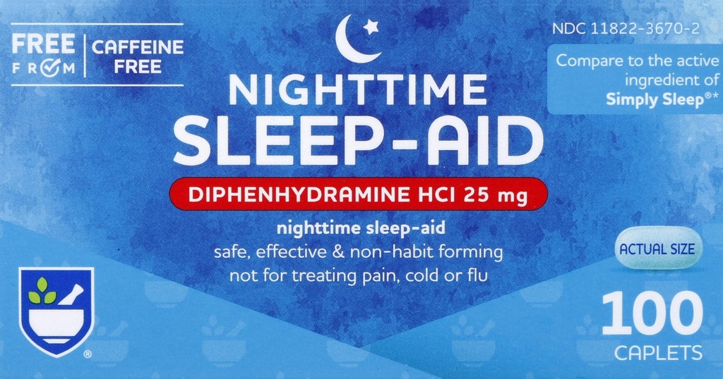 Rite Aid Nighttime Sleep Aid Diphenhydramine HCI 25 mg, 100 Mini Caplet CLAS124; Non-Habit Forming Sleep Supplementary 124; Best Sleep Aid for Insomnie Aid 124; Insomnie Relief and Anxiety Relief položek Natural Sleep Aid