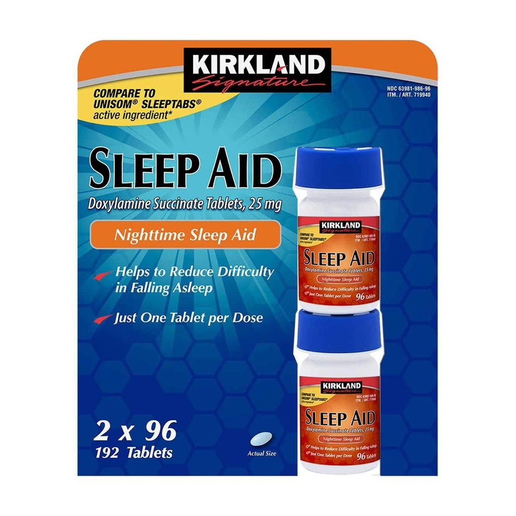 Kirkland Sleep Aid Doxylamin Sucinate 25 mg 192 tablet