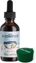 Maxi zdraví Malina tekutý vitamín B komplex, dodatek s vitaminem B12 - sublingvální B Drops pro děti s B1 B2 B3 B5 B6 Biologická kyselina listová, pro energii a funkci mozku - 2 fl. Oz, Green Pillbox