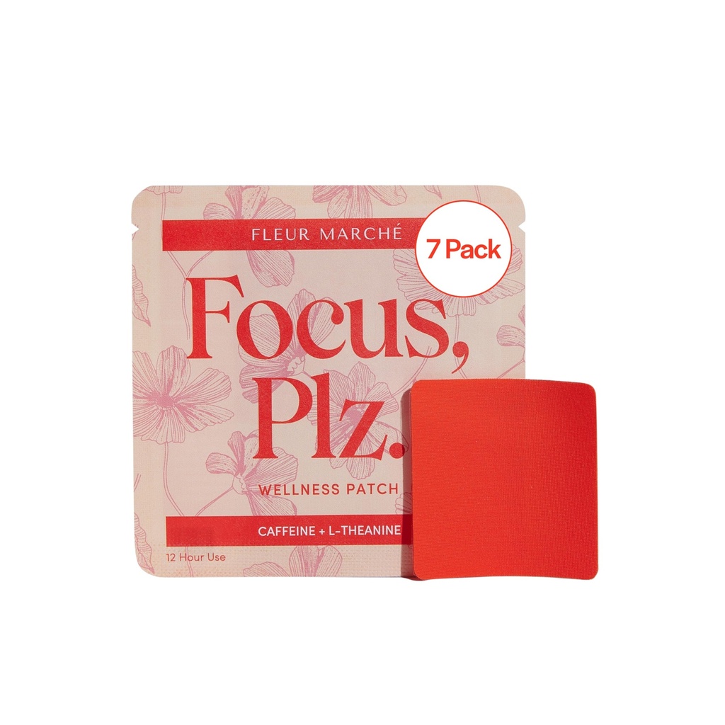Fleur Marche Focus, Plz. Botanická Patch - Brain Booing Focus Patch with Caffeine, Lion 's Mane and Other Powerful Nootropics - Vysoce Biologicky dostupné Wellness - 7 Patches