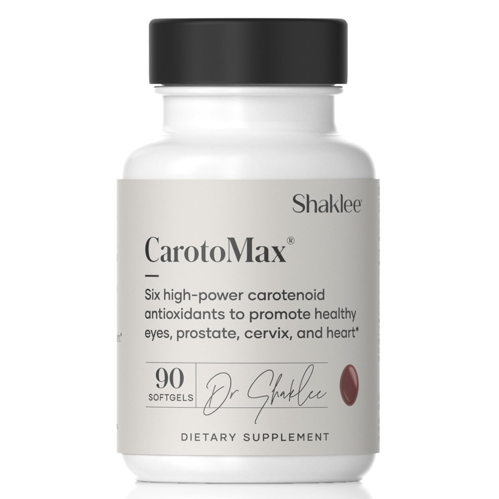 Shaklee - CarotoMax- Advanced Eye Health Formule w / 6 Key Carotenoids - Podpory Vision - Lutein, Zeaxanthin, Beta-Caroten, Astaxanthin - Promotes Macular Health - 90 Softgels