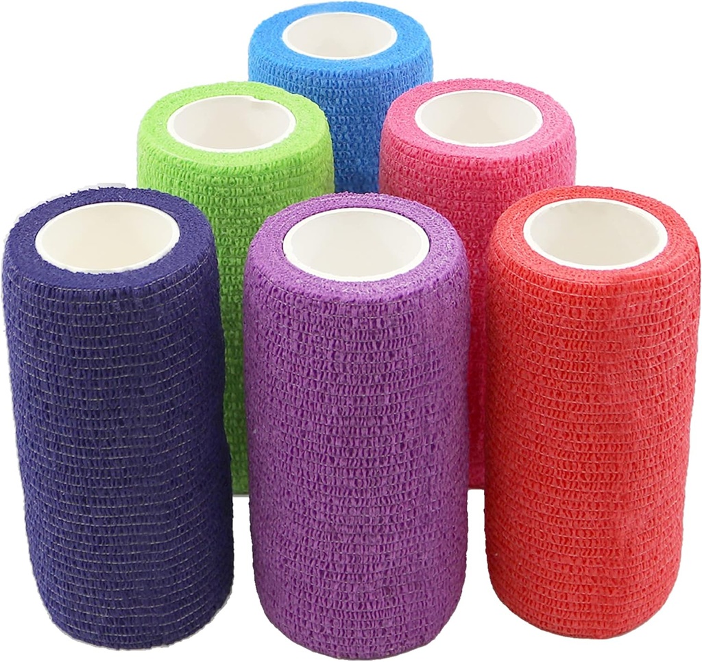 Vždy připraven první pomoc vlastní adhezivní soudržné obvazy 4 "x 5 Yards - 18 Počet, Rainbow Barvy