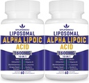 Lipozomální alfa kyselina lipoová 1600mg na jedno podání, alfa kyselina lipoová nutriční doplňky pro antioxidační zdraví, energii a vitamism- gluten zdarma a non GMO 120 Kapsle