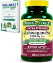 Extra síla Ashwagandha 1300 mg, 60 Vegetariánských kapslí - Stres a kognitivní podpora - holistické wellbeing, Soy Free, gluten Free & Laktóza zdarma