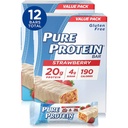 Čisté proteinové tyčinky, vysoký protein, výživné snacks na podporu energie, nízký cukr, gluten zdarma, jahodový řecký jogurt, 6 barů každý 1.76 Oz, balení 2