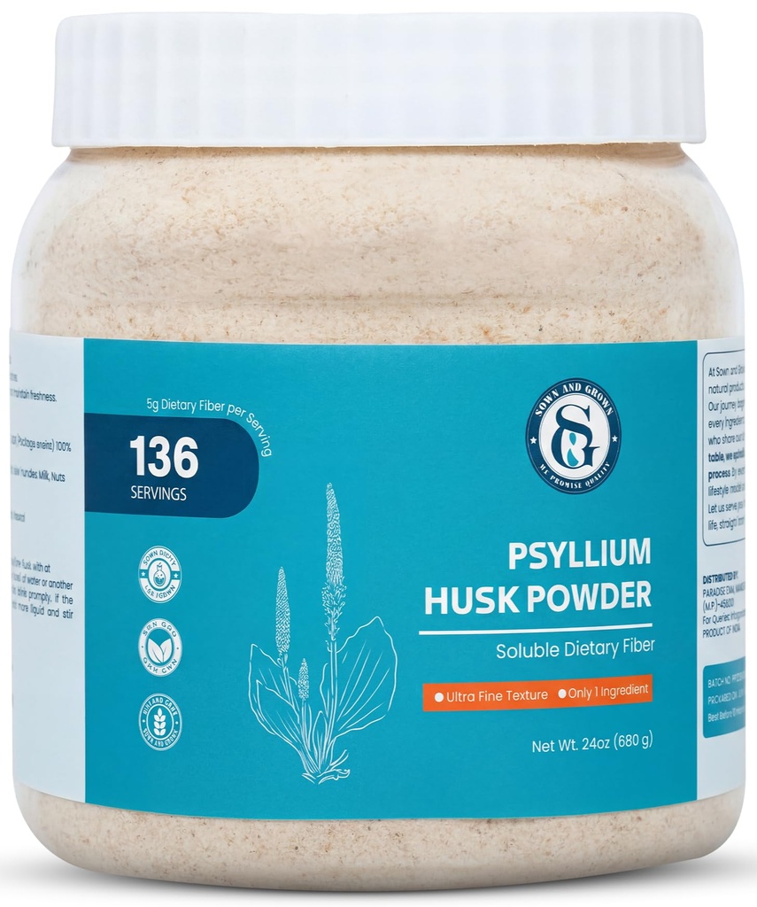 Psylium Husk Powder 1.5lb Support 124; Easy Mixing Dietary Fiber Of 124; Cleanse Your Digestive System Official 124; Finely Ground Powder Official 124; Ideal for Gluten Free Baking Official 124; Non- GMO