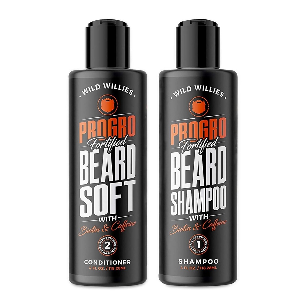 Wild Willies ProGro Beard Growth Shampool & Conditioner Set pro tlustší a plnější beard