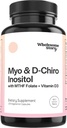 M- y- o in- os- itol & D- Chiro Inositol Kapsle s MTHF, Folát, Vitamin D CARL 124; Podpora ovariální funkce, Hormonální bilance, & Homocysteinové hladiny CARL 124; Plodnost doplňky pro ženy CARL 124; 40: 1 poměr