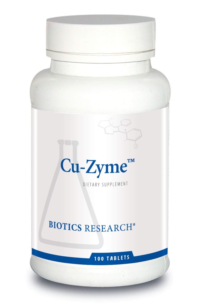 Biotika Výzkum Cu-Zyme Essential Mineral dodatek, Energetický metabolismus, Absorpce železa, zdravé kosti, imunitní funkce 100 Tablety