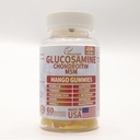 Glucosamine Chondroitin Gummies s MSM 60 CT Sugar Free Glucosamine Chondroitin Gummies Trojitá síla pro společné zdraví a imunitní podporu pro dospělé, muže a ženy - Mango Flavor