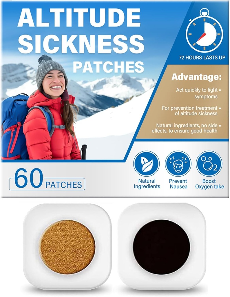 Jasirona Altitude Prevence Nemoci Záplaty, Boj Vysoké Altitude Nemoci Symptomy, Zvyšuje přísun kyslíku, Podporuje rychlé vysoké Altitude Aclimation ((60 Počet - Pack of 1))