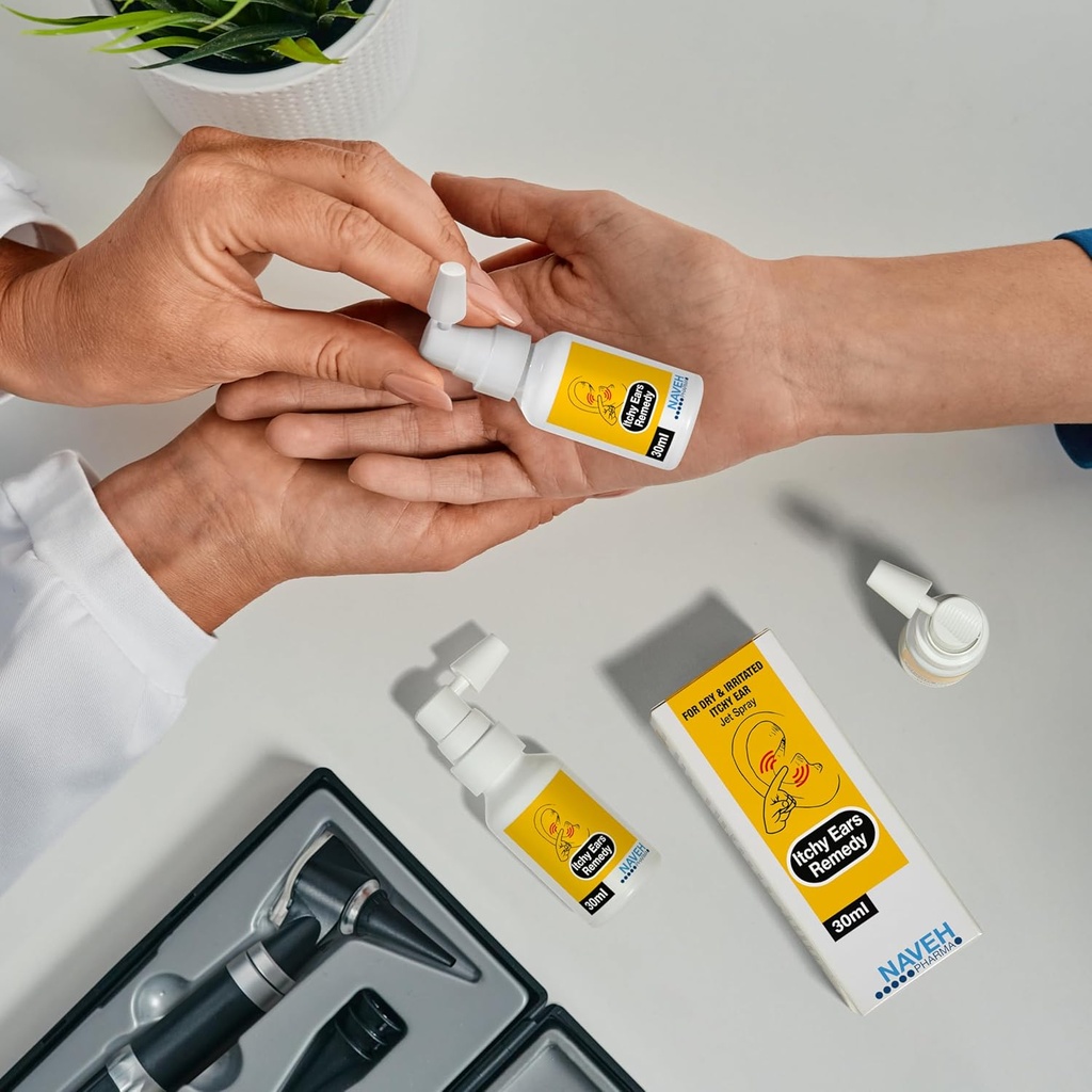 NAVEH PHARMA Itchy Uars Remedy Ear Clears and Itch Relief CLANEF 124; Léčí všechny příčiny Itchiness Ušní 124; Jet Spray for Eczema Treatment & Clogged Uar Relief (2Fl Oz + 0.5 Fl Oz)