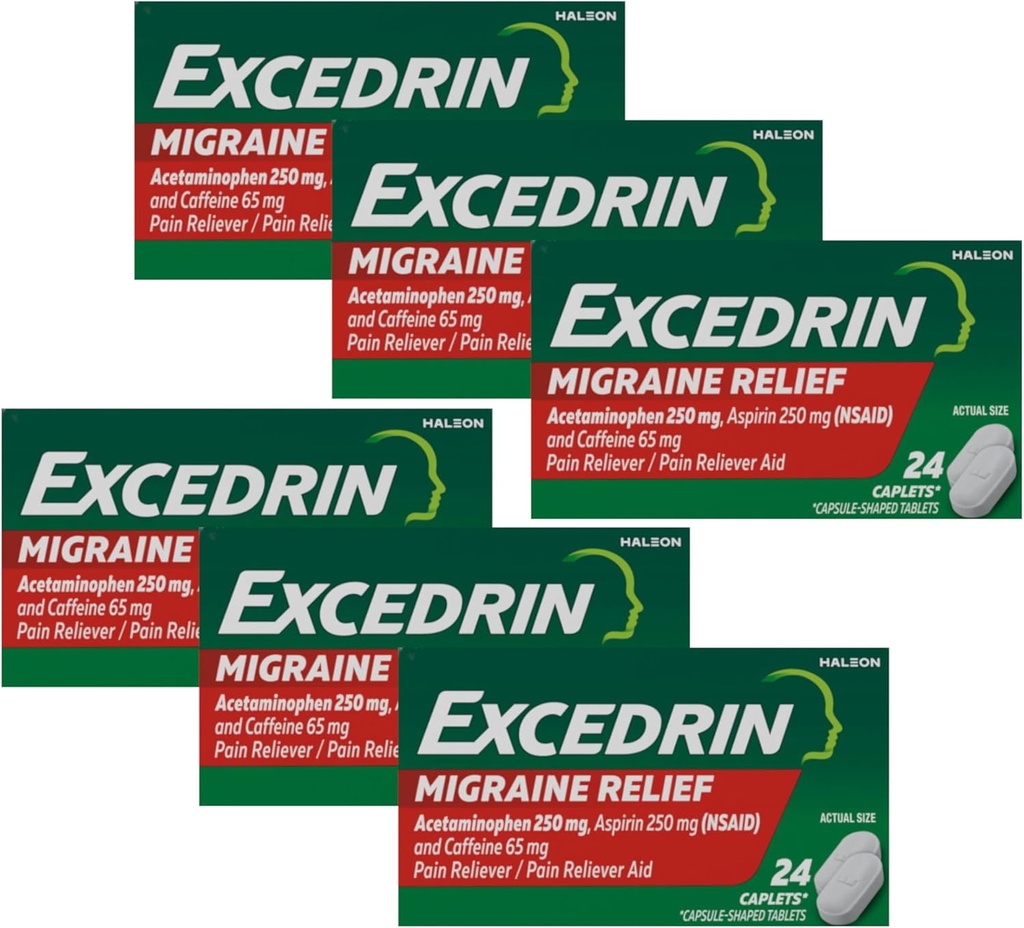 Přípravek Excedrin Migréna Relief Medikace, 24 kapslí (Balení po 6)