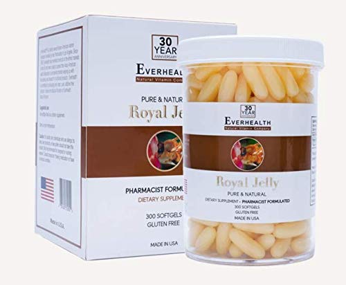 VŠECHNY ZDRAVÍ Royal Jelly 1000mg (300 Softgels) dodatek stravy Authentic Pure Genuine Quality