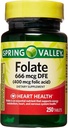 Spring Valley - kyselina listová 400 mcg, 250 tablet