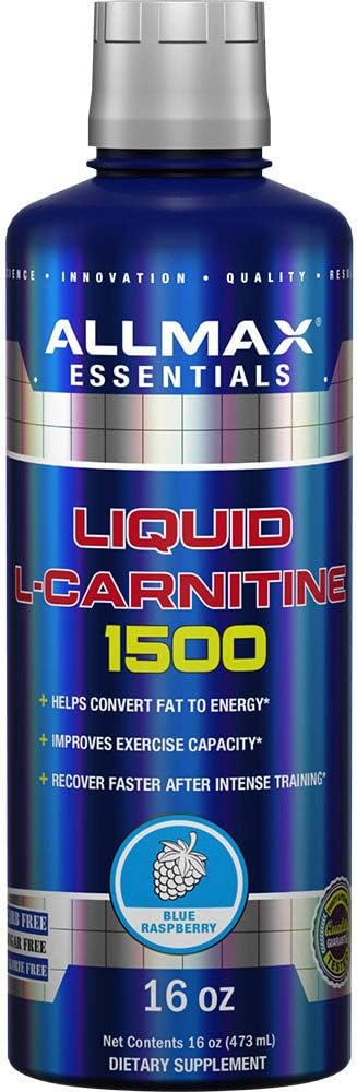 ALLMAX Nutriční tekutý L- karnitin 1500 + vitamin B5, 16 oz / 473 ml (modrý Malina)