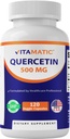 Vitamatic Quercetin 500 mg, 120 Vegetariánských kapslí (Non- GMO, gluten Free, Vegan) - podporuje kardiovaskulární zdraví