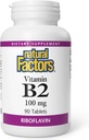 Přírodní faktory - Vitamin B2 Riboflavin 100mg, Podpora pro energii a normální metabolismus, 90 tablet