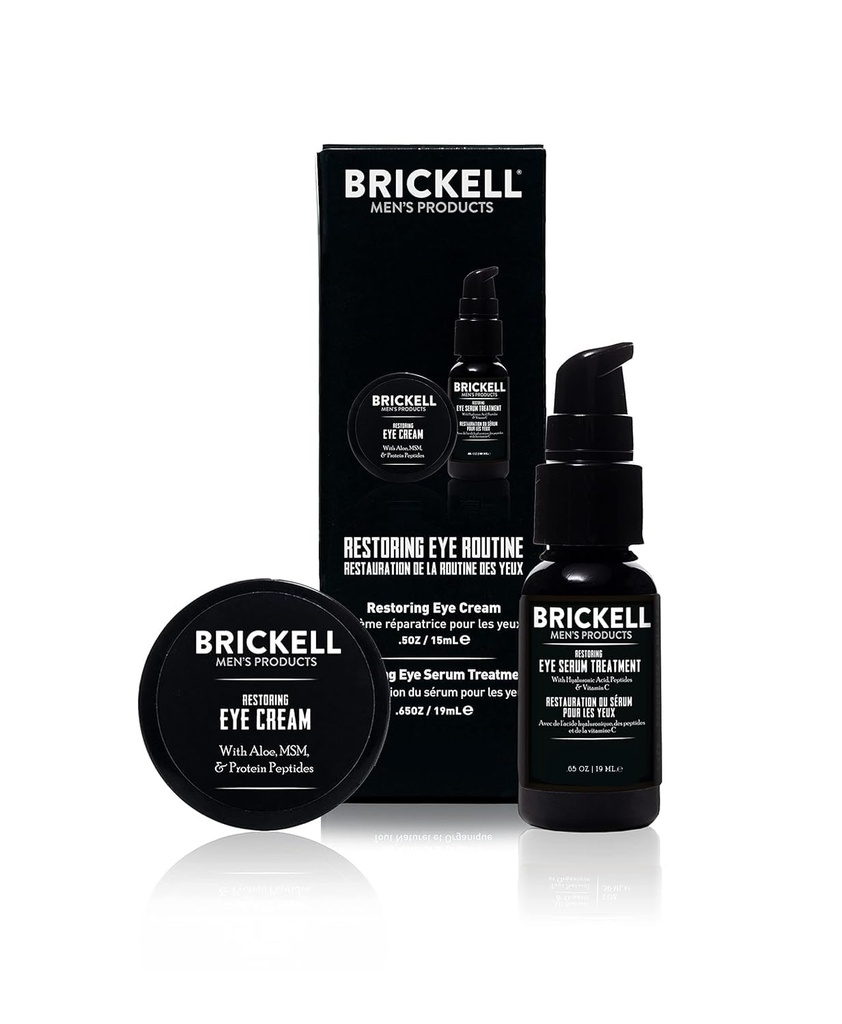 Brickell Men 's Obnova očí rutina pro muže, oční krém a sérum pro muže, přírodní a organické, nevonící, Pánské péče o pleť dárková sada