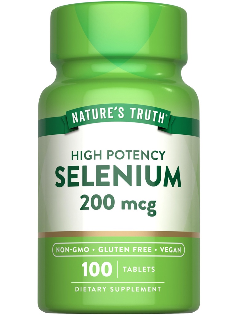 Nature 's Truth Selen 200 mcg Dodatek 124; Essential Mineral High Potency Tablety 124; Vegan, Non- GMO & gluten zdarma