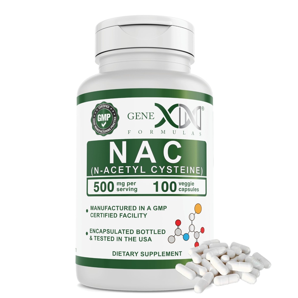 Genex Applicas NAC 500mg (100 tobolek) N- acetyl cystein, podporuje zdraví jater - Non- GMO, gluten zdarma, Vegan (3 měsíce dodávky)