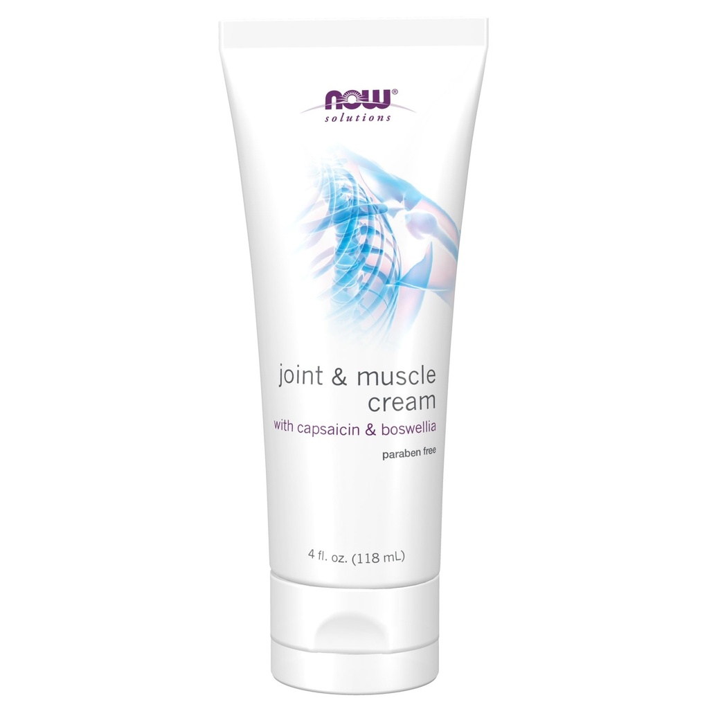 Nyní Foods Solutions, Joint & Muscle Cream s Capsaicin a Boswellia, Paraben Free, 4- Ounce