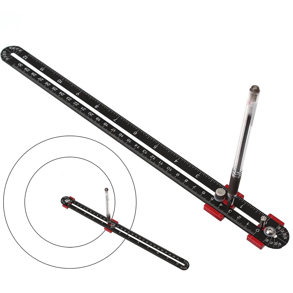 300mm Dřevěný kompas nástroj, Velký kompas Dřevěný Scribing Circle, Carpenter Compass Ruler značení Gauge kruhový marking nástroj pro inženýr Carpenter (černý)