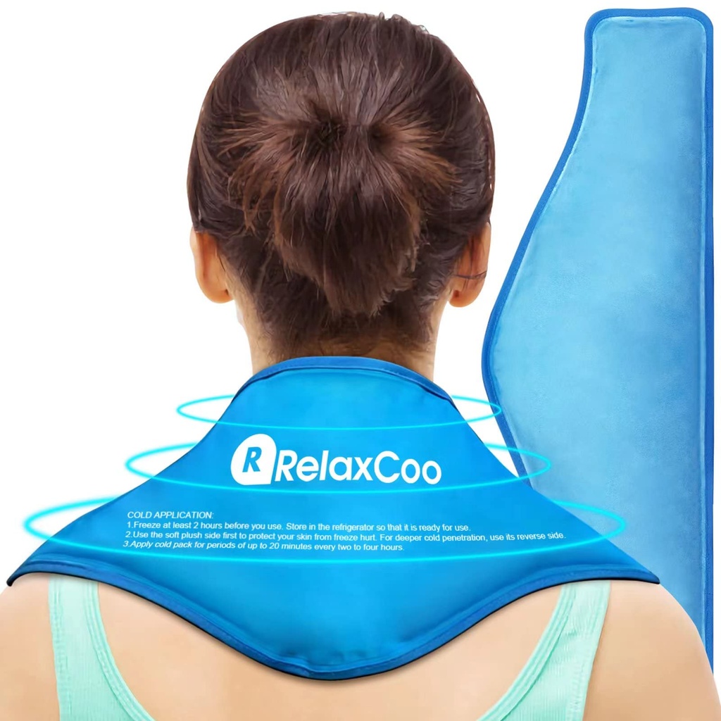 Neck Ice Pack Wrap, Reuse Gel Ice Pack for Neck Shoulders, Cold Compress Therapy for Pain Relief, Zranění, Otok, Bruises, Sprains, Zánět a cervikální chirurgie Zotavení