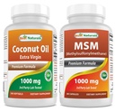 Nejlepší Naturals Extra Virgin Coconut Oil 1000 mg & MSM 1000 mg