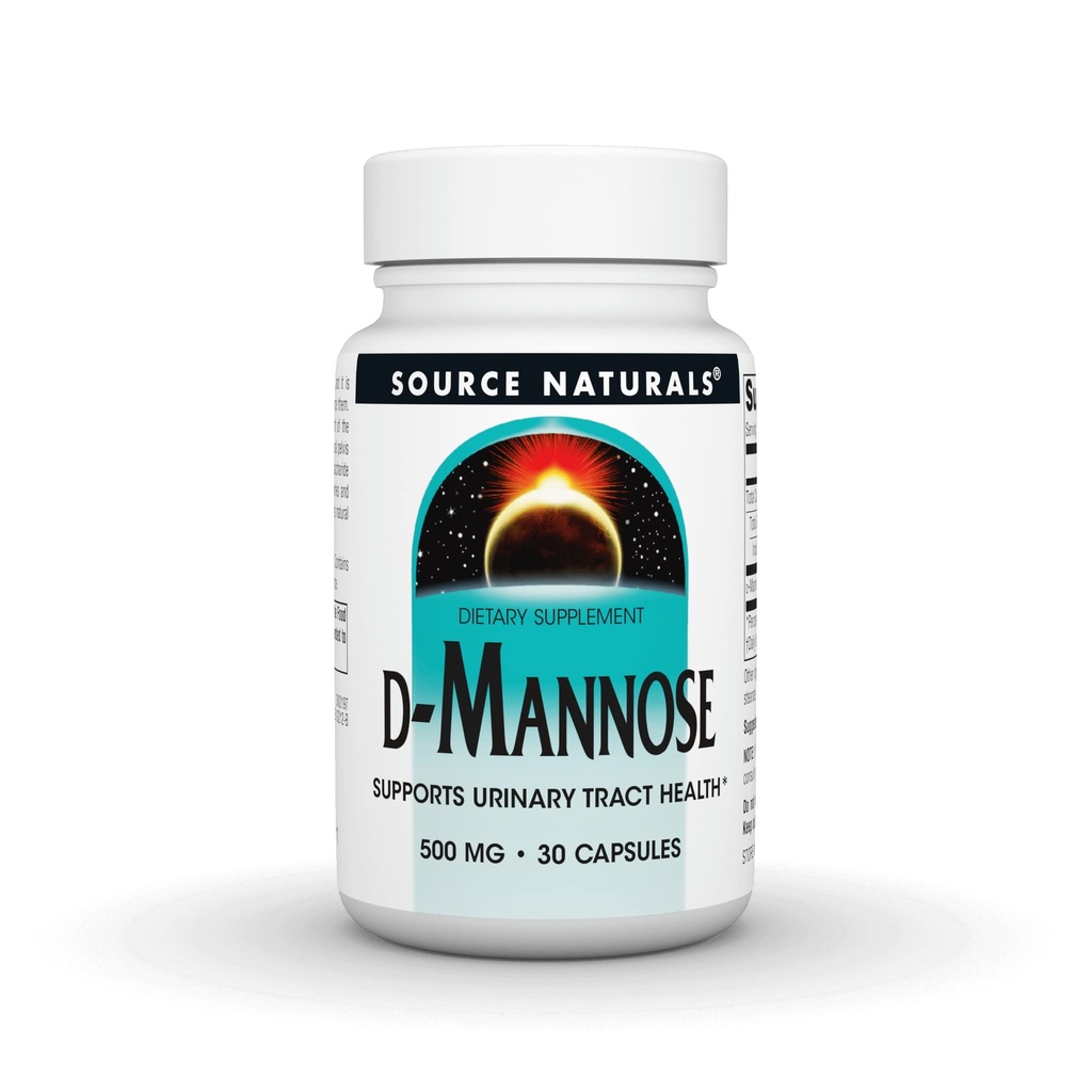Zdroj Naturals D- Mannose, Potenciální močová trakt a močová měchýř Podpora zdraví *, 500mg - 30 Kapsle
