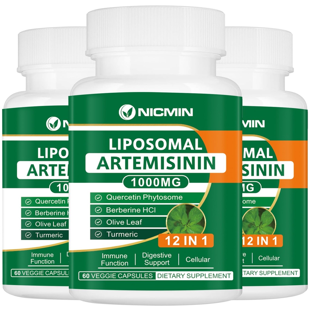 Lipozomální artemisinin dodatek 1000mg, Sweet Wormwood Extract s 200mg Quercetin Phytosom, Maximální absorpce pro antioxidant 180 Kapsle