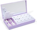 PORT X POLISH Designer Weekly Pill Box Organizátor (AM / PM 2X Daily, Lilac)