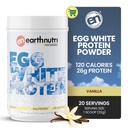 EarthNutri - Vaječný bílý protein prášek dodatek pro Pre, Intra nebo Post Workout, 26g protein per Serving, podporuje svalovou sílu a obnovu, Žádné umělé přísady - Vanilla 20 Servings (640g)