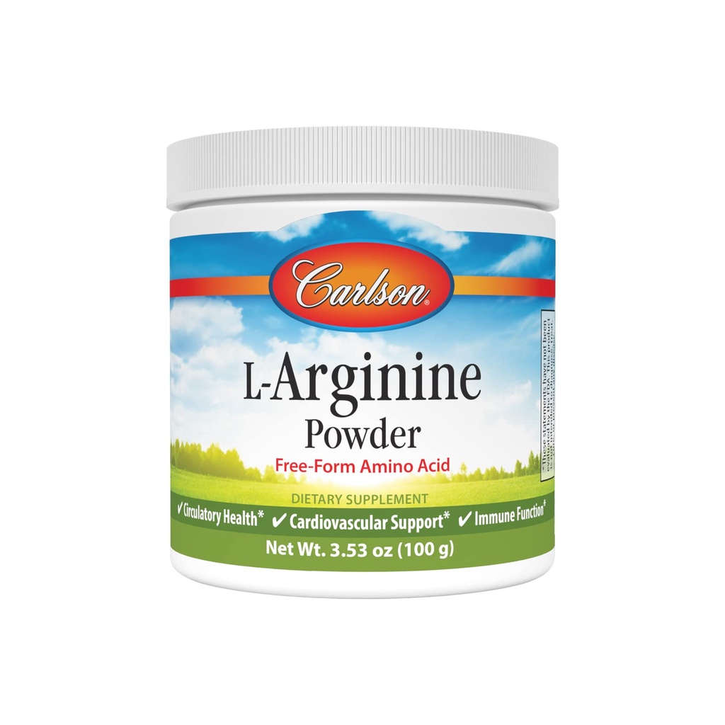 Carlson - L- Arginin Powder, Free- Form Amino Acid, Circulatory Health, 3.53 oz (100 g)